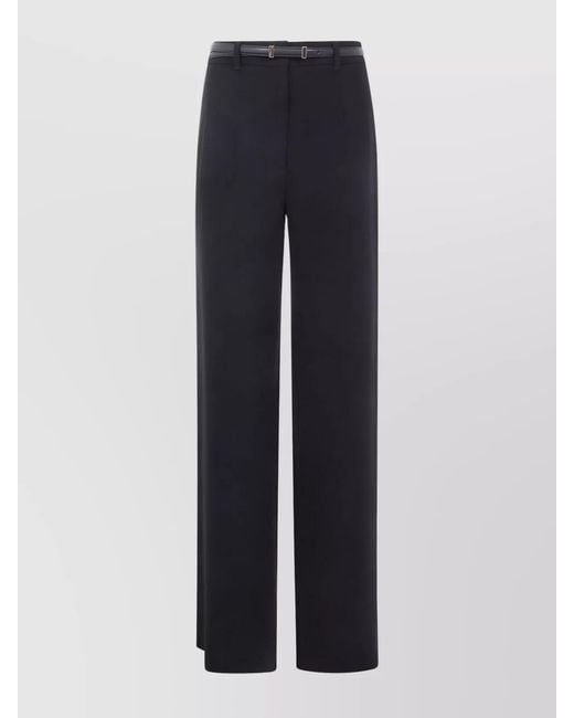 Max Mara Blue High-Rise Wide-Leg Tailored Trousers