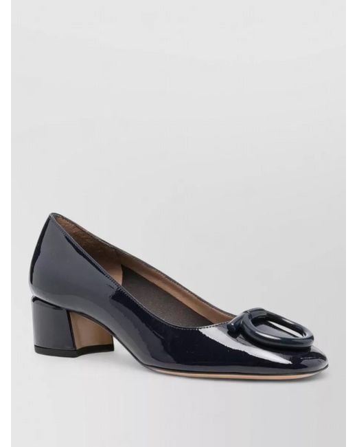Ferragamo Blue Patent Leather Pumps