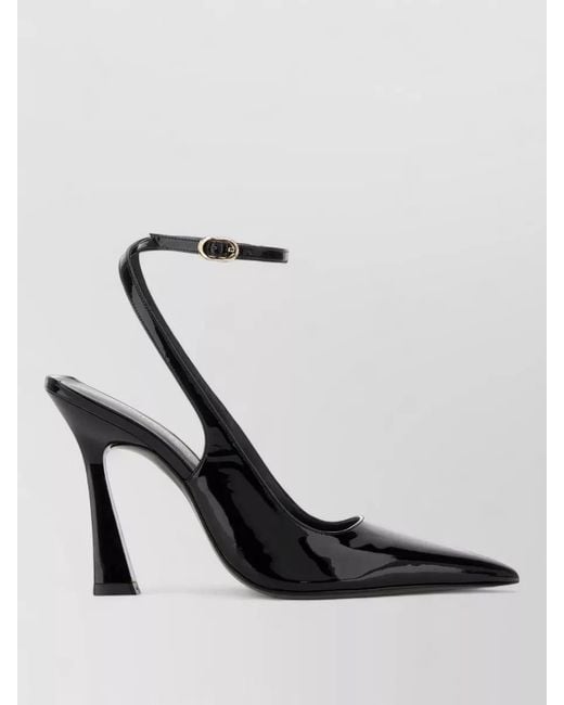 Stuart Weitzman Black Vinnie 100 Pumps Patent Ankle Strap