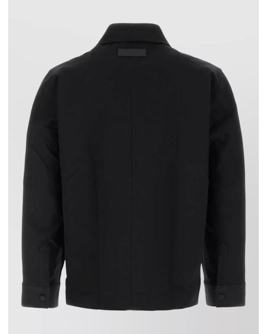 Givenchy Black Couture Seam Cotton Shirt Jacket Pockets for men