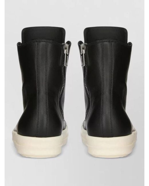 Rick Owens Black High Top Sneakers Contrast Toe Cap Rubber for men