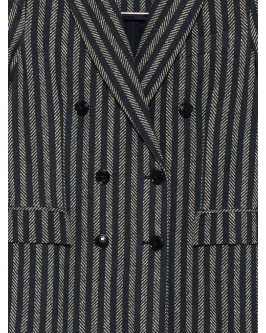 Circolo 1901 Gray Striped Double-Breasted Blazer