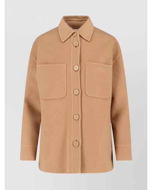 Fendi Natural Cashmere Crewneck Cardi-Coat
