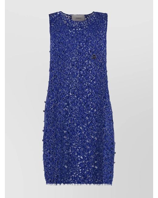 Coperni Blue Floral Lace Dress