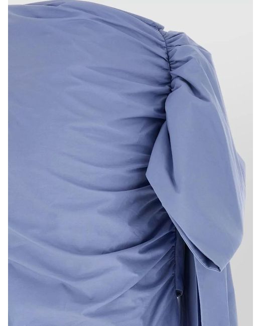 Self-Portrait Blue Cotton Asymmetric Mini Skirt