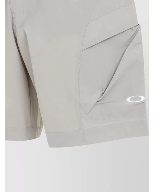 Oakley Gray Cargo Shorts Elastic Waist Pockets Belt Loops for men