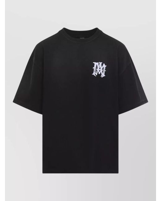 Amiri Black Hollywood Logo Graphic Oversized Crew Neck T-Shirt for men