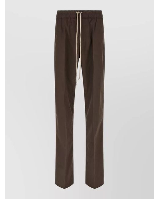 Rick Owens Brown Cotton Drawstring Track Pants for men