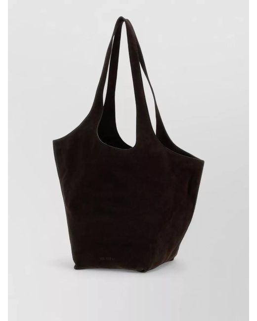 The Attico Black Suede Large Le Scoop Tote Bag