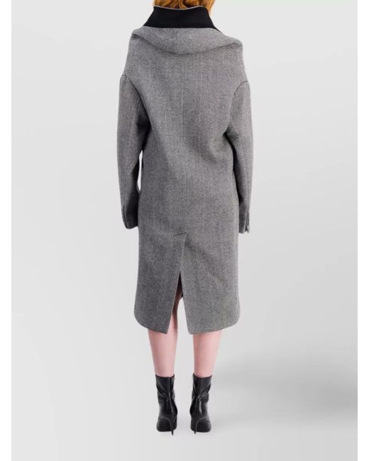 Coperni Gray Hooded Double Breasted Coat
