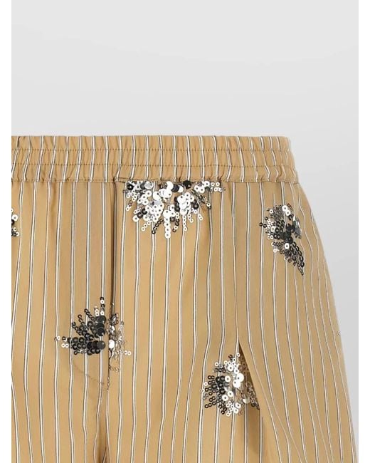 Le twins Natural Sole Shorts Floral Pleated Sequin Striped