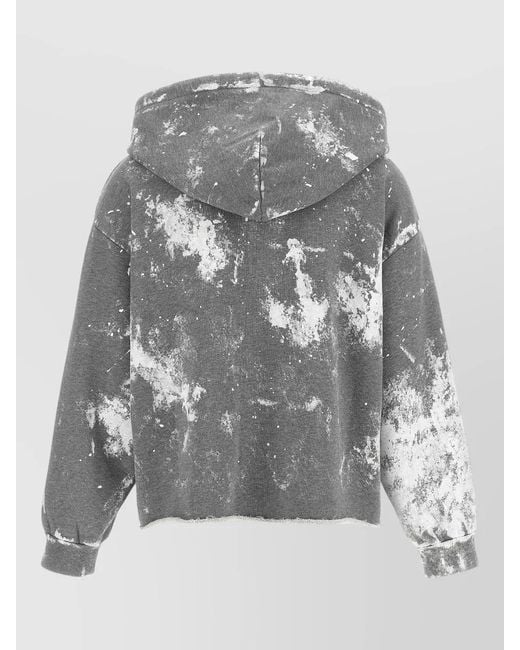 MM6 by Maison Margiela Gray Numeric Signature Hooded Sweatshirt Front Pocket