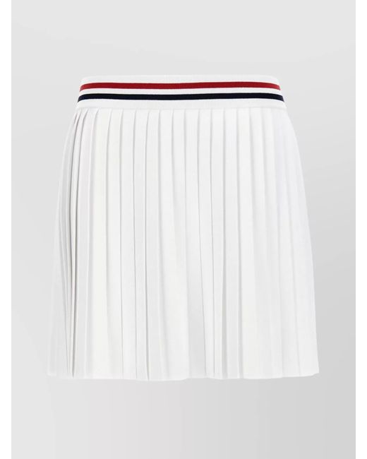 Thom Browne White Pleated Thigh-Length Miniskirt