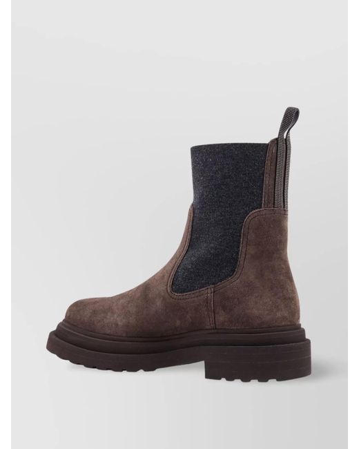 Brunello Cucinelli Multicolor Suede Chelsea Boots