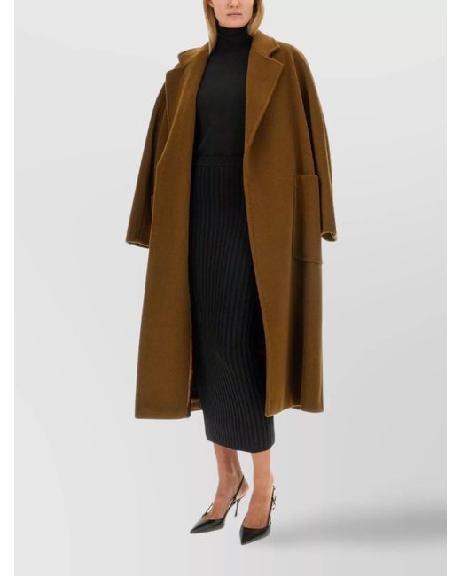Max Mara Black Cashmere Fitted Skirt