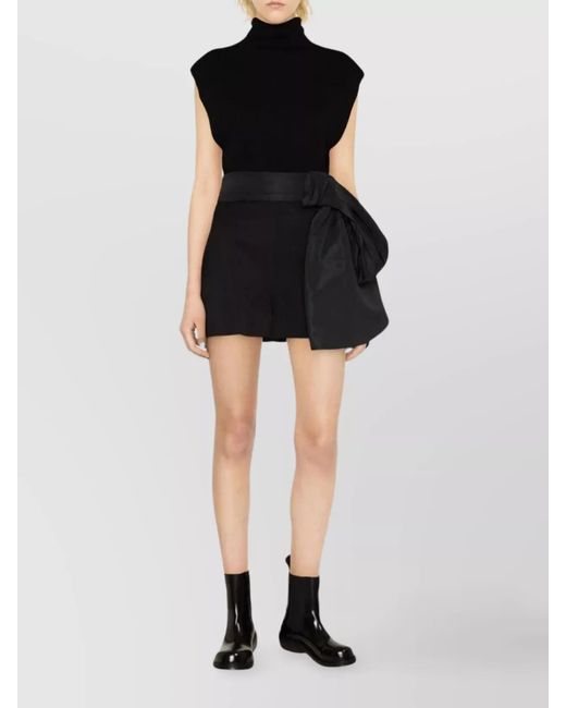 McQueen Black Wool High-Rise Straight-Leg Tailored Shorts