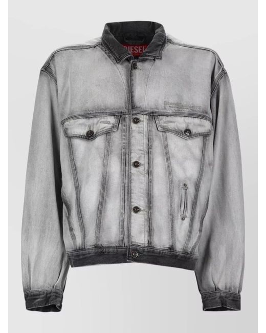 DIESEL Gray Denim Jacket for men