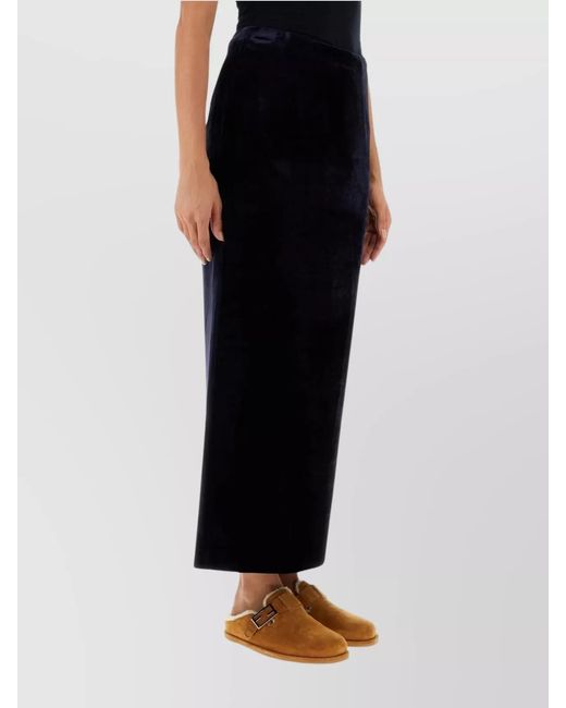 Fendi Black Velvet Slim-Fit Long Skirt