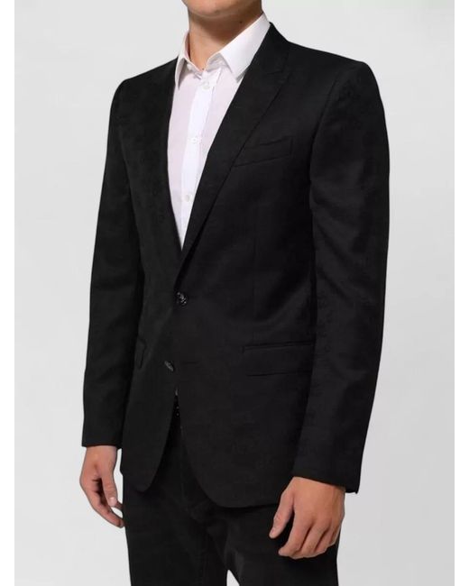 Dolce & Gabbana Black Virgin Wool Single-Breasted Suit Jacket for men