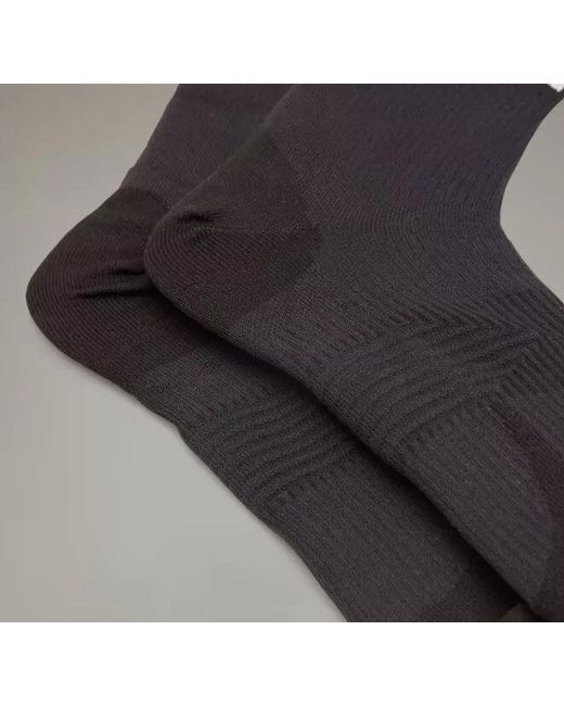Y-3 Black Y 3 Ankle Length Ribbed Socks