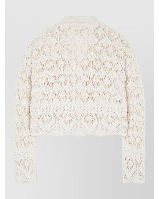 Alanui Natural Cropped Cardigan