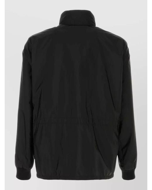 Prada Black Triangle-Logo Zipped Jacket for men