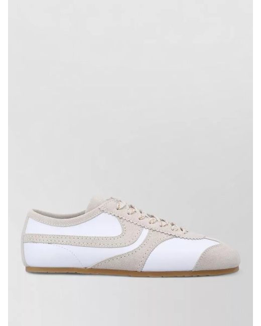 Dries Van Noten White Leather Low-Top Sneakers for men