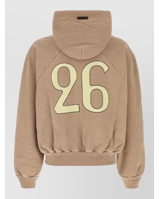 Fear Of God Natural Cotton Hooded Sweatshirt Relaxed Fit Ribbed Cuffs for men
