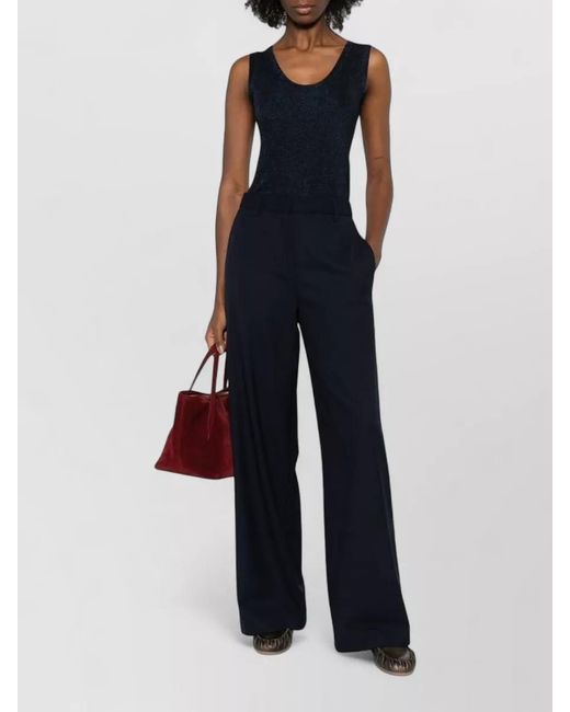 Fabiana Filippi Blue Sleeveless Scoop Neck Tank Top