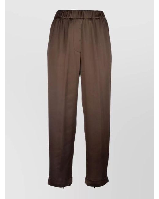 Peserico Brown Trousers Straight Leg Back Pocket Detail