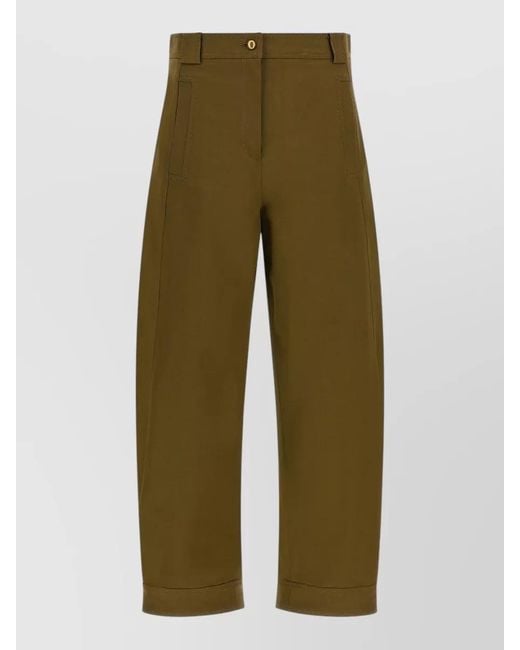 Max Mara Green Mxmadorni Tailored Pants Belt Loops Pockets