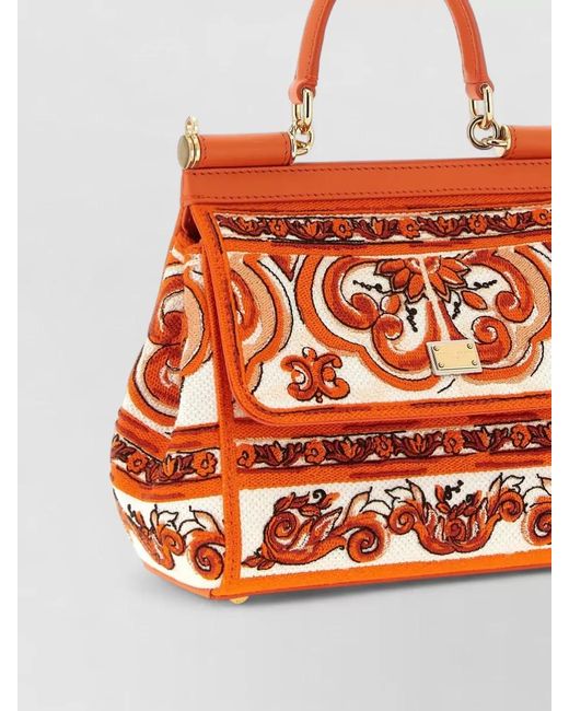 Dolce & Gabbana Orange Sicily Small Shoulder Bag