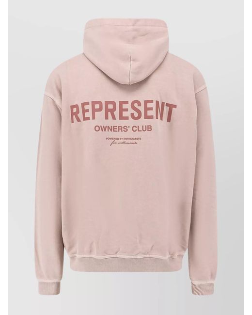 Represent Pink Cotton Logo-Print Hoodie for men