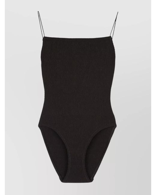 Totême Black Ruched One Piece Swimsuit