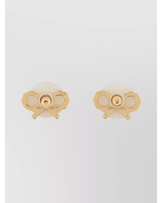 Self-Portrait Metallic Crystal-Embellished Bow Earrings