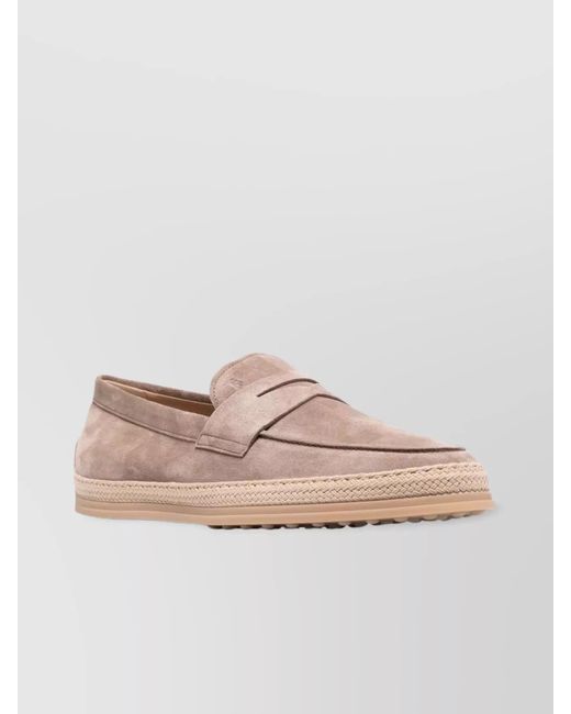 Tod's Natural Suede Penny Loafers for men