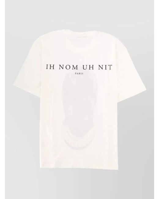 Ih Nom Uh Nit White Mask Crosses Relaxed Fit Crew Neck T-Shirt for men