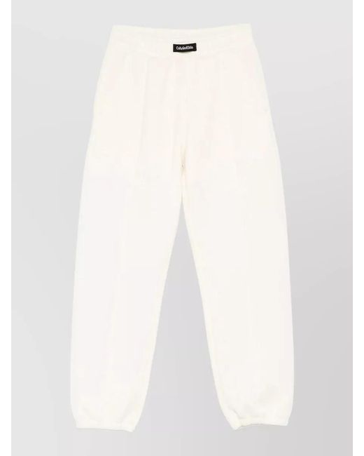 Calvin Klein White Relaxed Jogger Track Pants