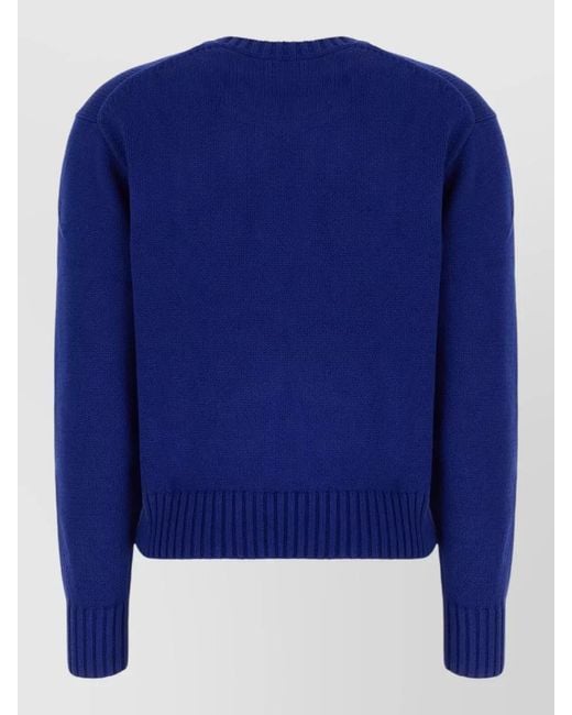 Polo Ralph Lauren Blue Cotton Sweater Crew Neck Long Sleeves