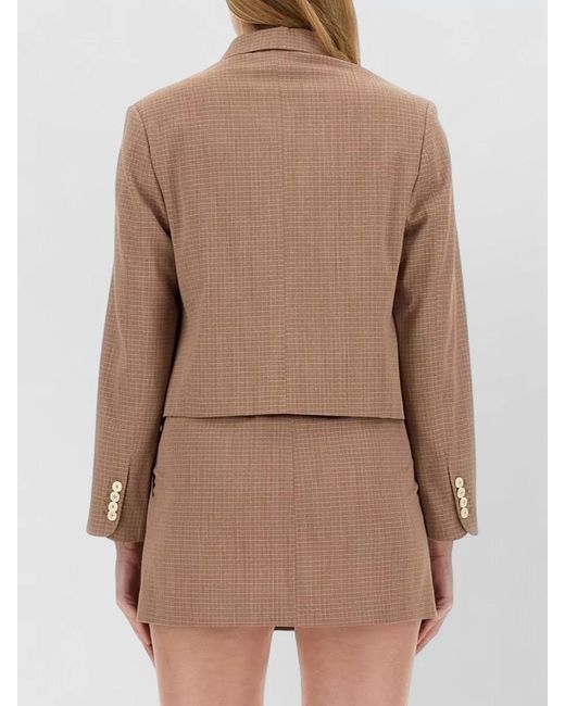Alysi Natural Short Jacket Single Breasted Notched Lapels