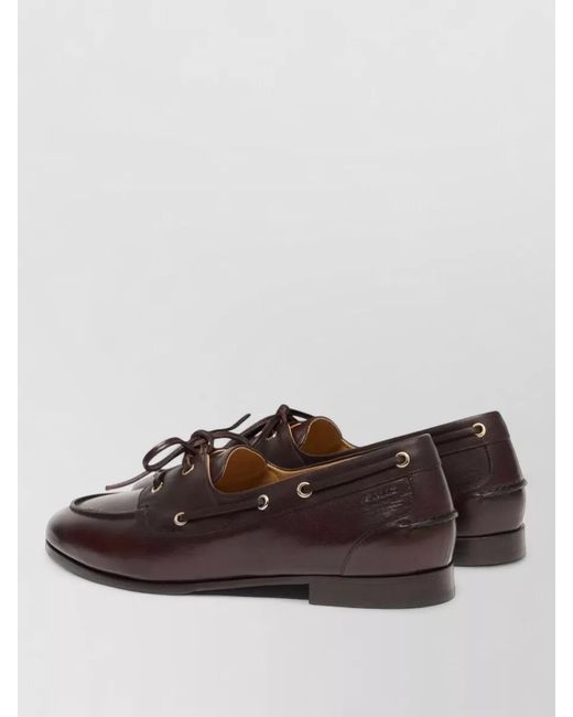 Bally Brown Lace Up Leather Shoes Eyelet Detail
