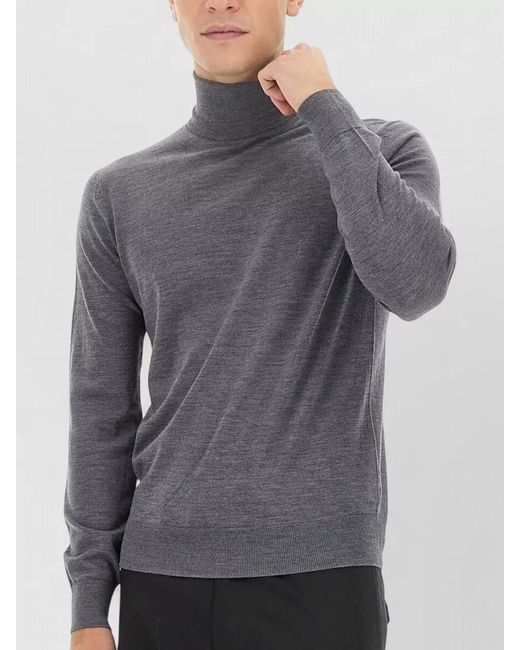 Ballantyne Gray Wool Turtleneck Sweater Long Sleeve Knit for men