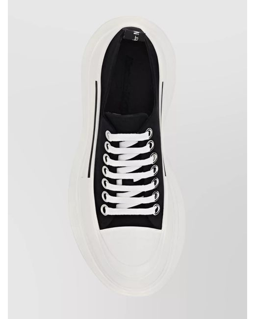 McQueen White Canvas Low-Top Sneakers