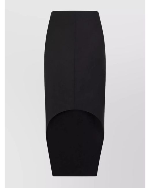 Givenchy Black Wool Mohair Asymmetric Pencil Skirt