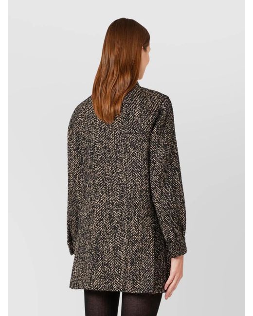 Max Mara Gray Wool Blend Fitted Jacket