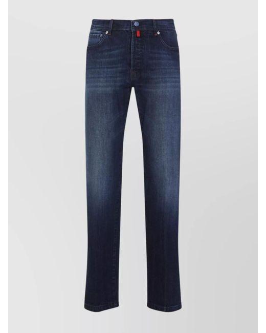 Kiton Blue Slim Fit Cotton Denim Jeans for men