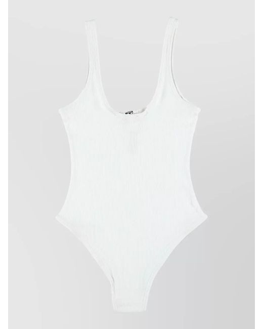 DIESEL White Ribbed Sleeveless Bodysuit