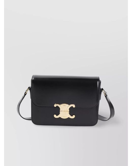 Céline Blue Calfskin Leather Teen Triomphe Shoulder Bag
