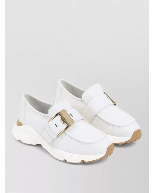 Tod's White Leather Slip-On Sneakers