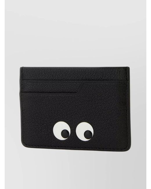Anya Hindmarch Black Embossed Graphic Card Holder